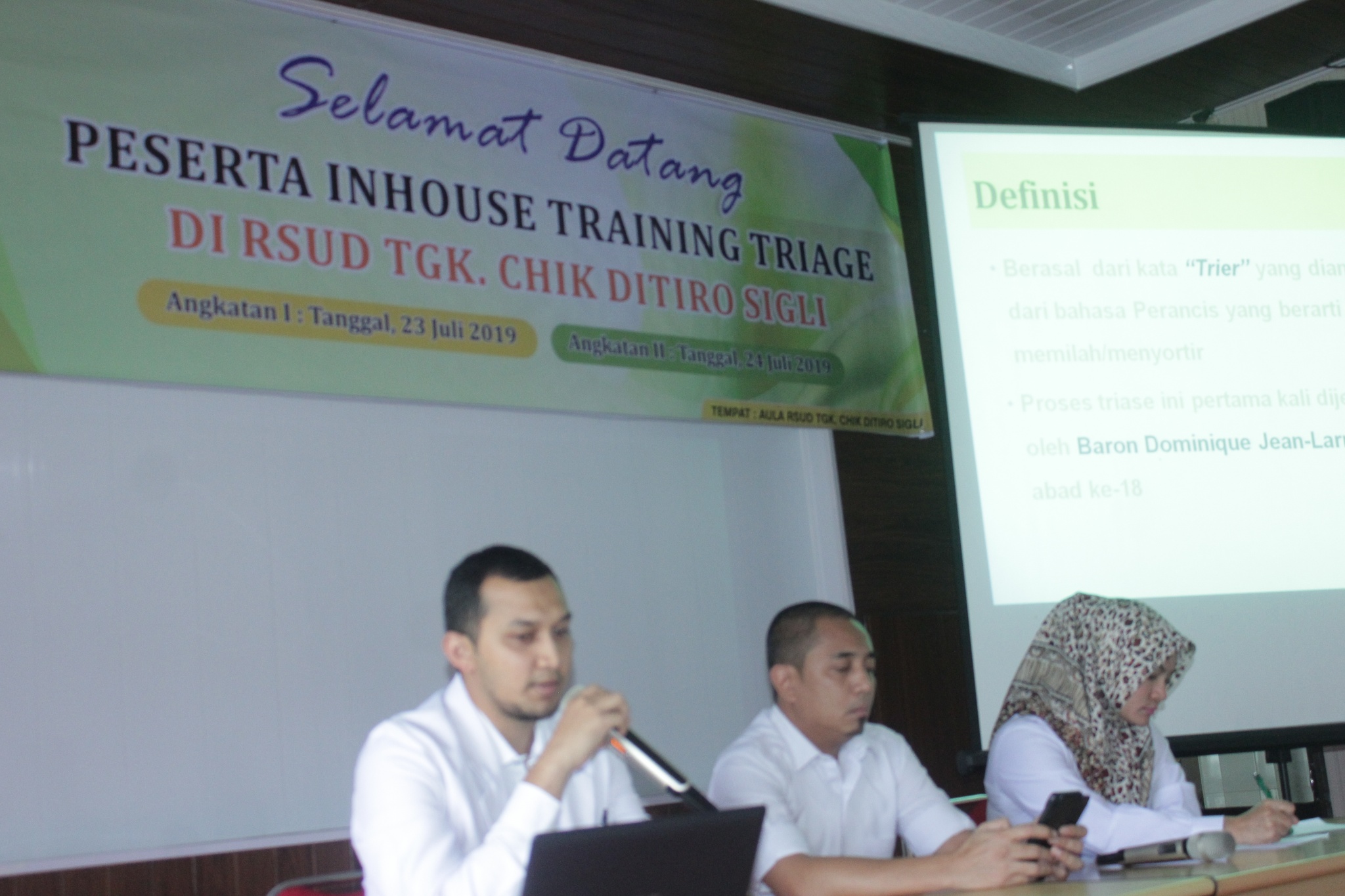 Kegiatan Inhouse Training  Gawat Darurat Triage Di RSUD Tgk. Chik Ditiro Sigli